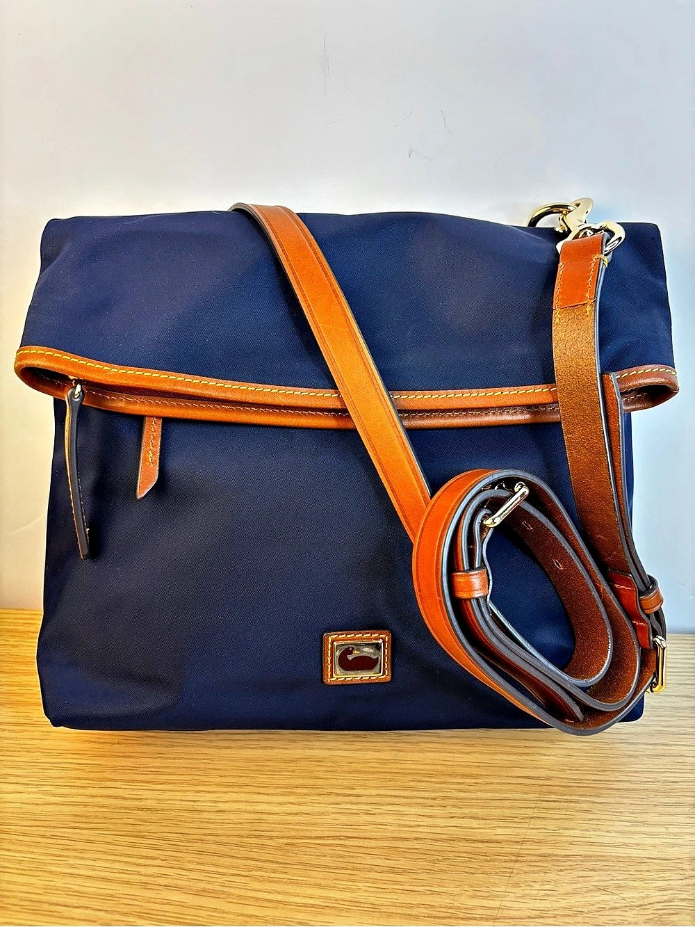 Dooney & Bourke Wayfarer Blue Nylon Flapover Crossbody Like new